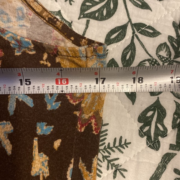 Ralph Lauren Brown Multicolor Ruffle Blouse, classic top - Picture 6 of 7